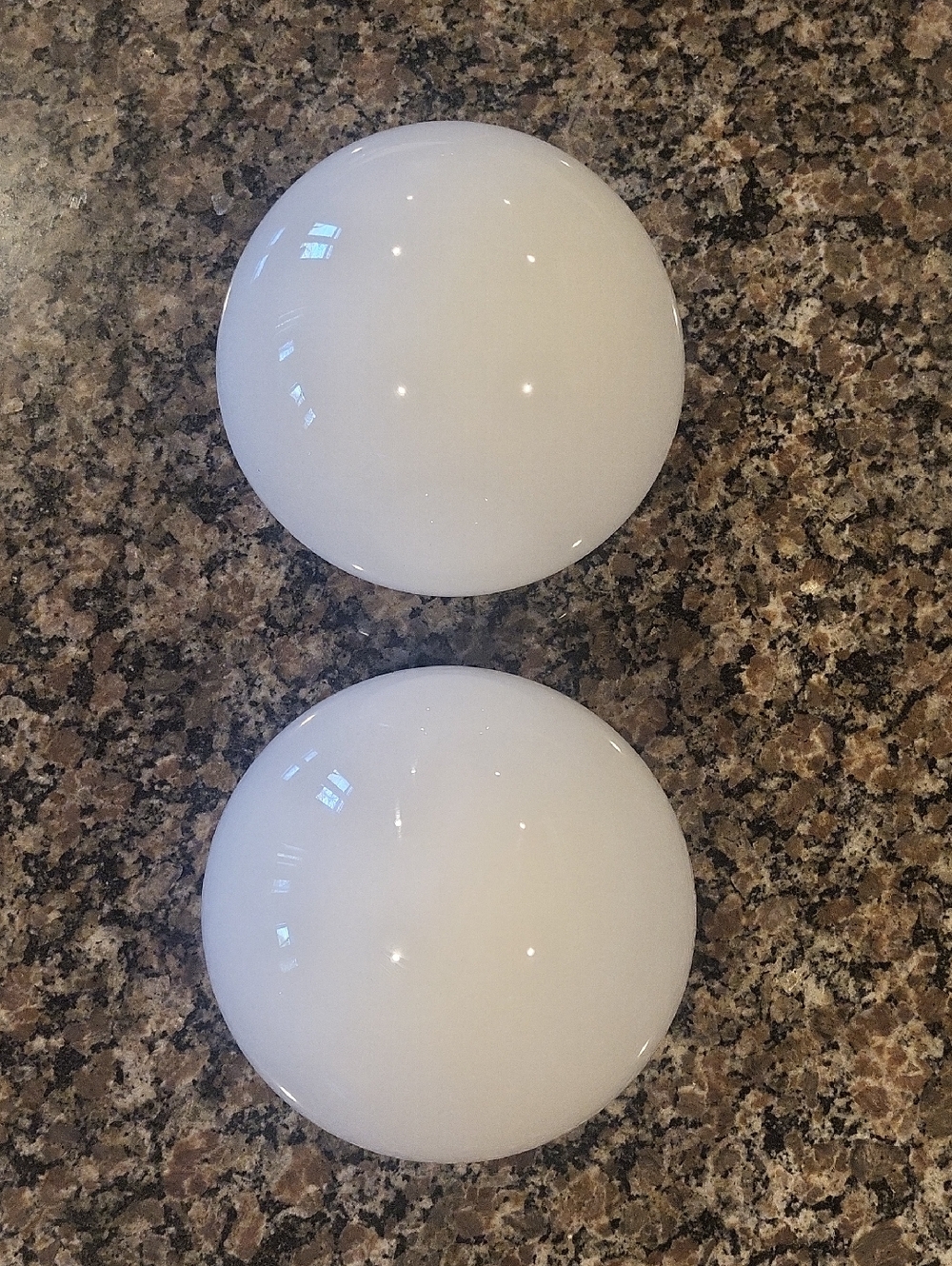 Pair of White Dome Light Covers Mushroom shape opening 3" like new